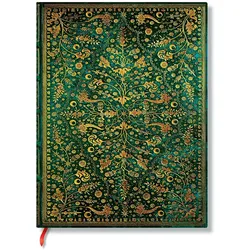 Paperblanks, Heft + Block, Hardcover Notizbücher - Smaragdblume - Ultra - Liniert (A5, Liniert, Harter Einband)