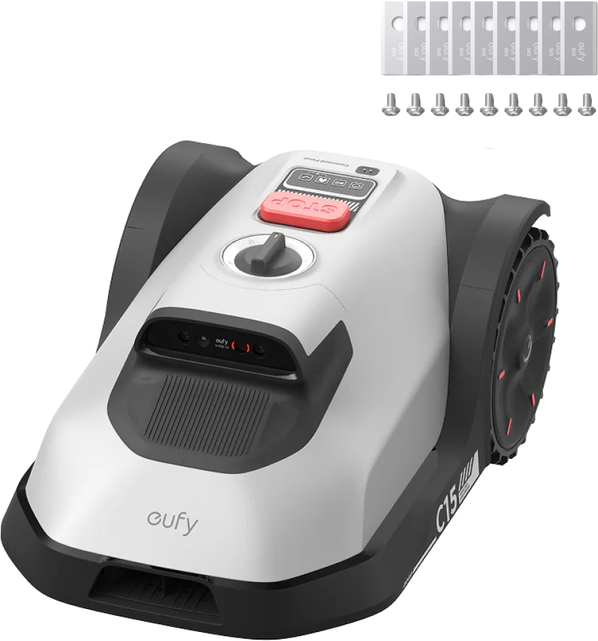 eufy Robot tondeuse C15 Solo (sans Garage) + Boîte de lames de rechange eufy