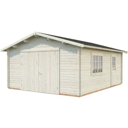 Palmako Garage Roger 23,9 m2 - 44 mm - mit Holztor naturbelassen