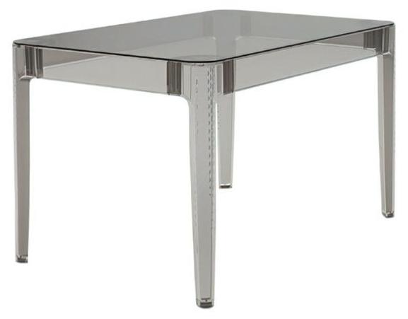 Eleganter grauer transparenter Tisch Rechteckiger Tisch Gartentisch