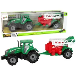 Grüner Bauernhof-Traktor mit roter und grüner Spritze mit Friktionsantrieb