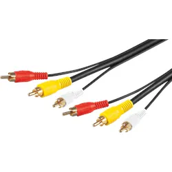 GOOBAY 50139 - RCA Audio-Video-Kabel, 3x Cinch-Stecker, 1,5 m