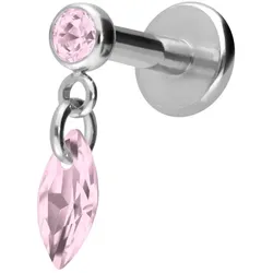 Titan Labret mit Innengewinde KRISTALLOVAL