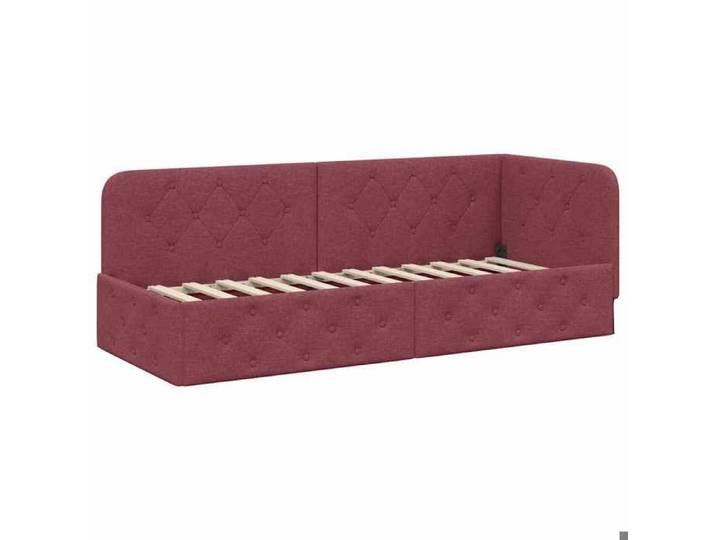 NEUF Structure de lit d'angle - UU - 1 PLACE - Bordeaux 80x200 cm tissu SS672