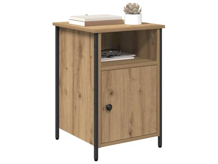KTHLBRH Nachtschrank 2 Stück Eiche Handwerk 40 x 42 x 60 cm Mehrschichtholz, Beine aus Stahl, 2 Türen, 2 Einlegeböden, einfache Montage