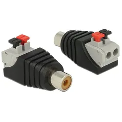 Adapter Cinchbuchse - Terminalblock mit Drucktasten 2 Pin
