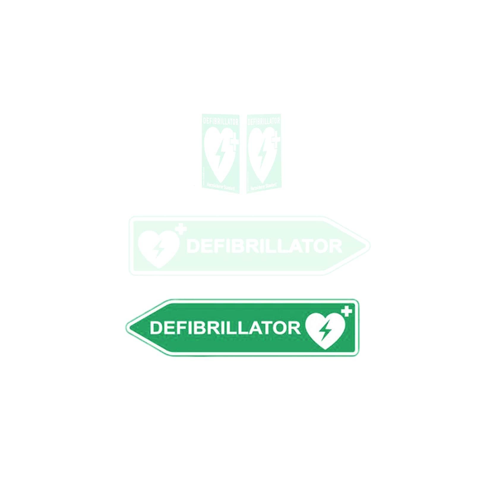 AED-Standortschild linksweisend, innen & außen