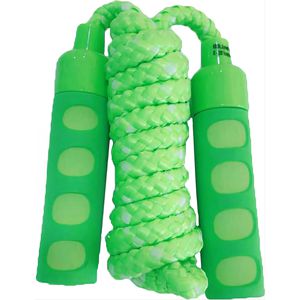 Best-Sporting Springseil 61386, Textilseil für Kinder, 240 cm, grün, mit Softgriffen