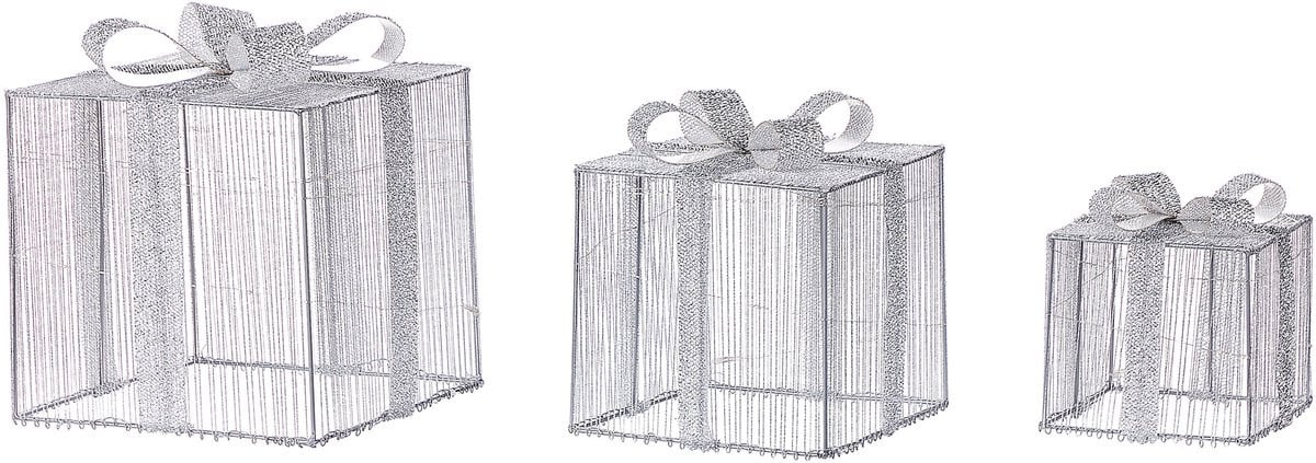 Beliani Arnes Kerstdecoratie Set van 3 - Zilver - Metaal