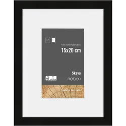 Nielsen Bilderrahmen Skava Holz mit Passepartout Schwarz / 15 x 20