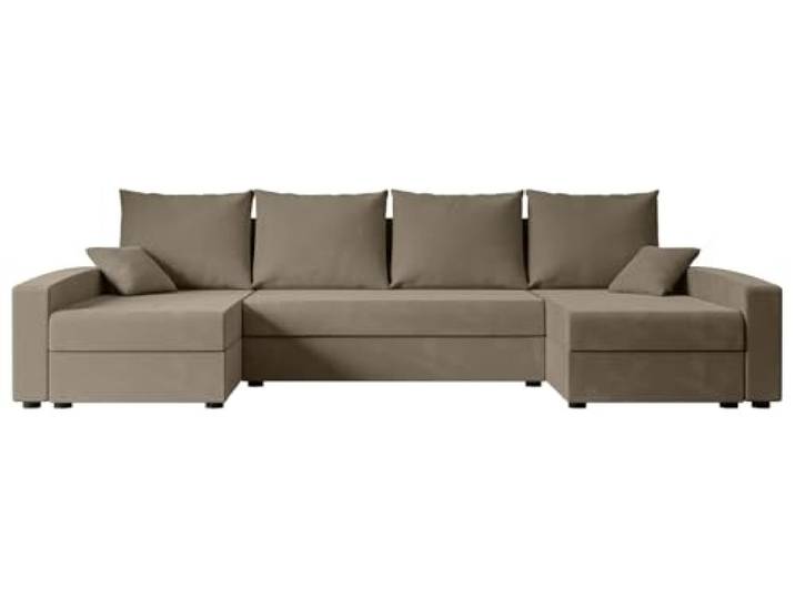 ALTDECOR Ecksofa mit Schlaffunktion U-Form Alesia-U 301x140x90 - Braun