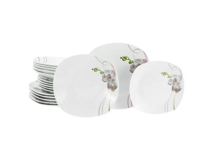 Tafelservice Square Orchidee Multicolor, 18-teilig