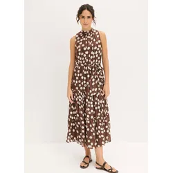 bonprix Chiffonkleid mit Glitzer, braun, Gr.36, festliches Chiffonkleid mit edlen Glitzerfäden