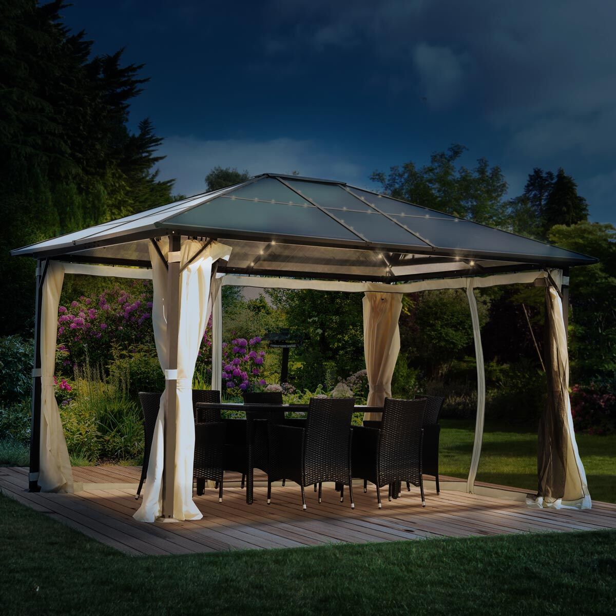 Brast Alu-Pavillon SUMMERDREAM 3x4m beige inkl. LEDs