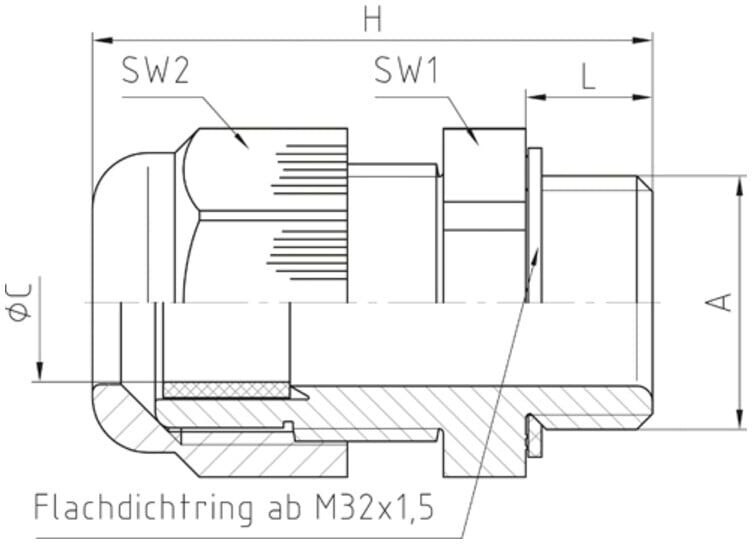 Jacob Kabelverschraubung PA M16x1, 5 50.616 7001 (50.616 PA7001)