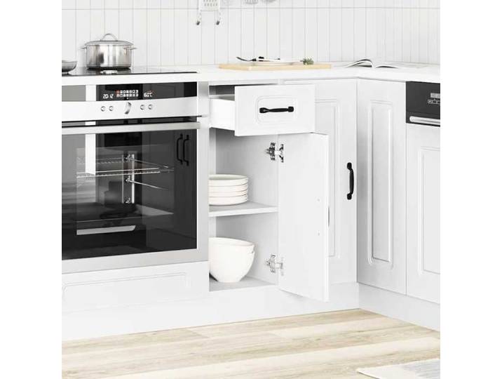Placard de cuisine avec étagères - Black Month - Colonne de cuisine - Kalmar blanc bois d'ingénierie 2_6342414