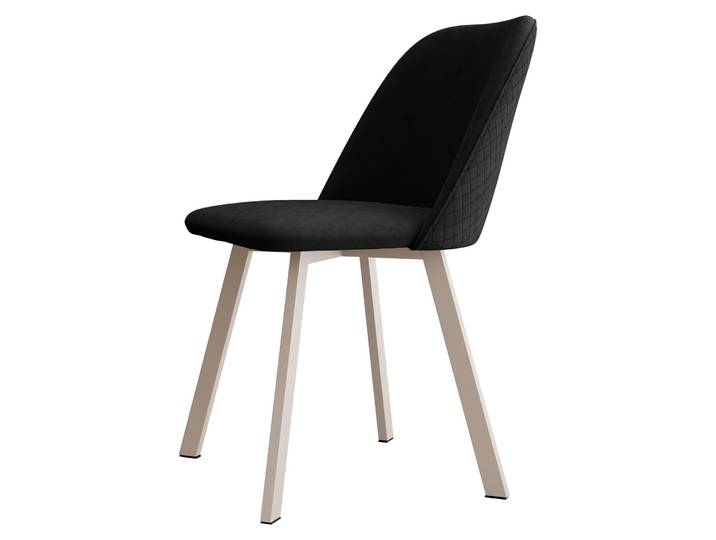 MIRJAN24 Stuhl K109, Elegante Wohnzimmerstühle, Polsterstuhl, Komfortable Stuhl mit Stahlkonstruktion (Farbe: Uttario Velvet 2980 + Uttario Velvet U03 2980, Füße: Cashmere)