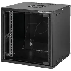 LogiLink 10"-Wandgehäuse, 4U, Tiefe 300 mm, schwarz (4 HE, 10 Zoll Rack), Serverschrank, Schwarz