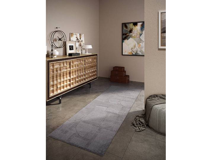 Tapis de couloir Alexis 80 x 1 x 250cm Gris/Gris