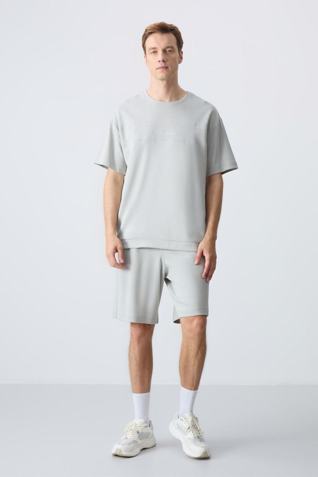 Heren Oversized Katoenmix T-shirt en Shorts Set