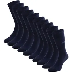 CINQUE Herren Socken, 10er Pack - Business-Socken, Baumwollmischung, Logo, einfarbig Dunkelblau / 43-46