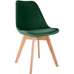 CLP Stuhl Linares Samt - Farbe: grün, Material: Samt