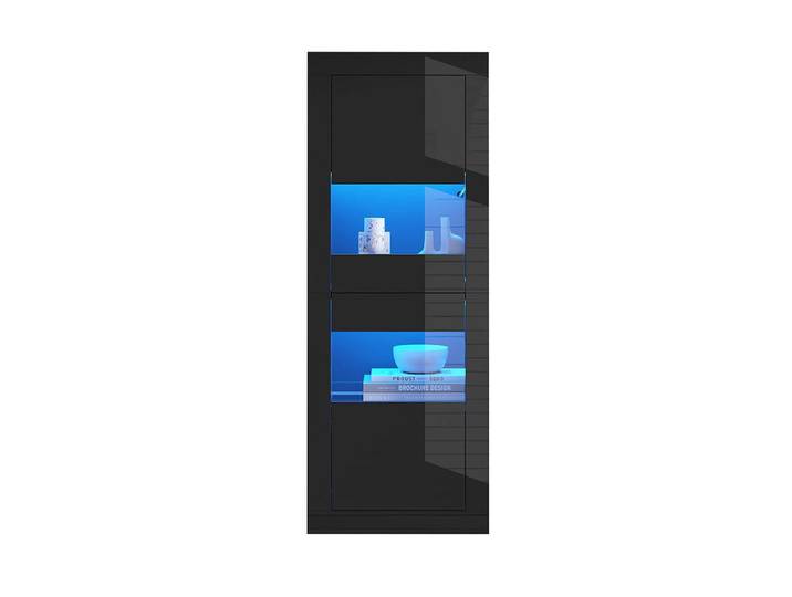 Komhtom Vitrine 61 x 42 x 162 cm in Schwarz, Mode, 42x162x61 cm, Esszimmer, Vitrinen, Vitrinenschränke