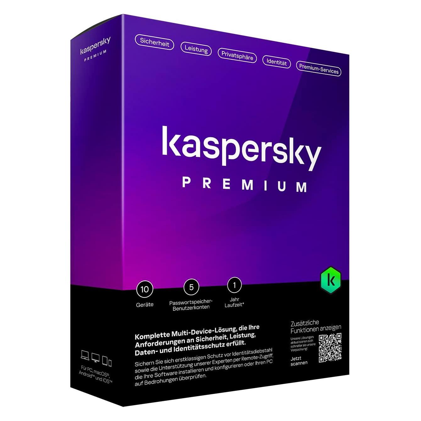 Kaspersky Premium 10 Device Sierra Box (DE) (10 User, 12 Monate) (KL1047G5KFS)