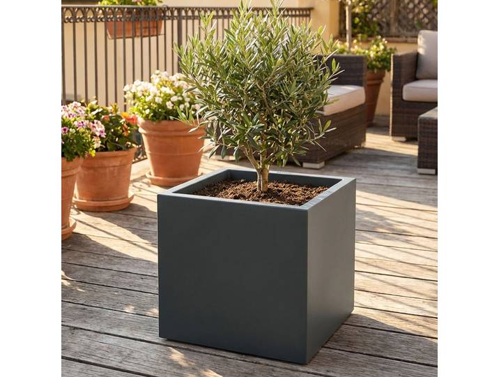 Pflanzkasten 91L aus Kunststoff, 58cm, anthrazit