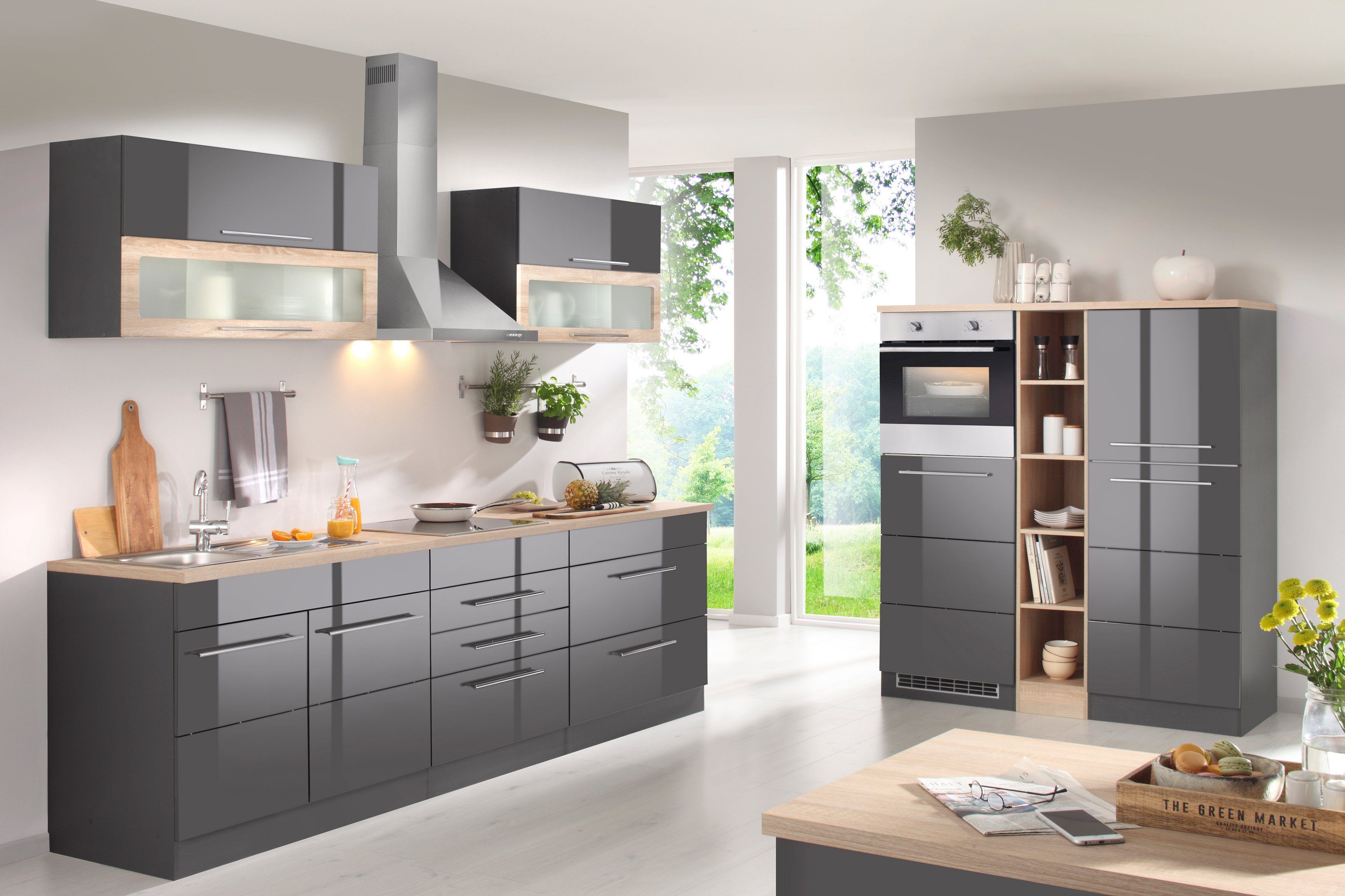 KOCHSTATION "KS-Wien" Breite 430 cm, wahlweise mit E-Geräten und Induktion