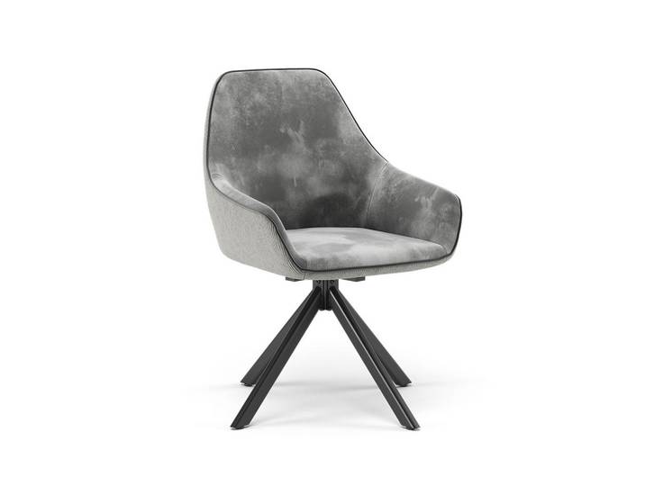 Vicco Loungesessel Eleganza Hellgrau 60 x 89 cm, Metall, Rechteckig, 60x89x62 cm, Esszimmer, Stuhl, Armlehnstühle