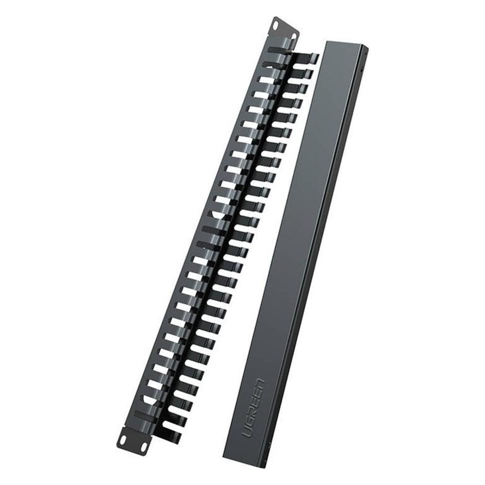 Ugreen - Cable Organizer NW128 (70424) - Panel with 24 Ports, Management System - Black (Metallkabelbinder) (59057054)