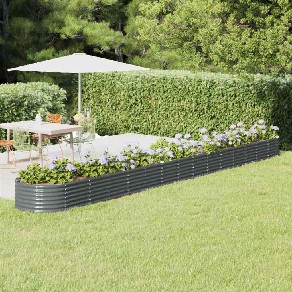 vidaXL Jardinera arriate acero galvanizado antracita 620x80x36 cm Antracita
