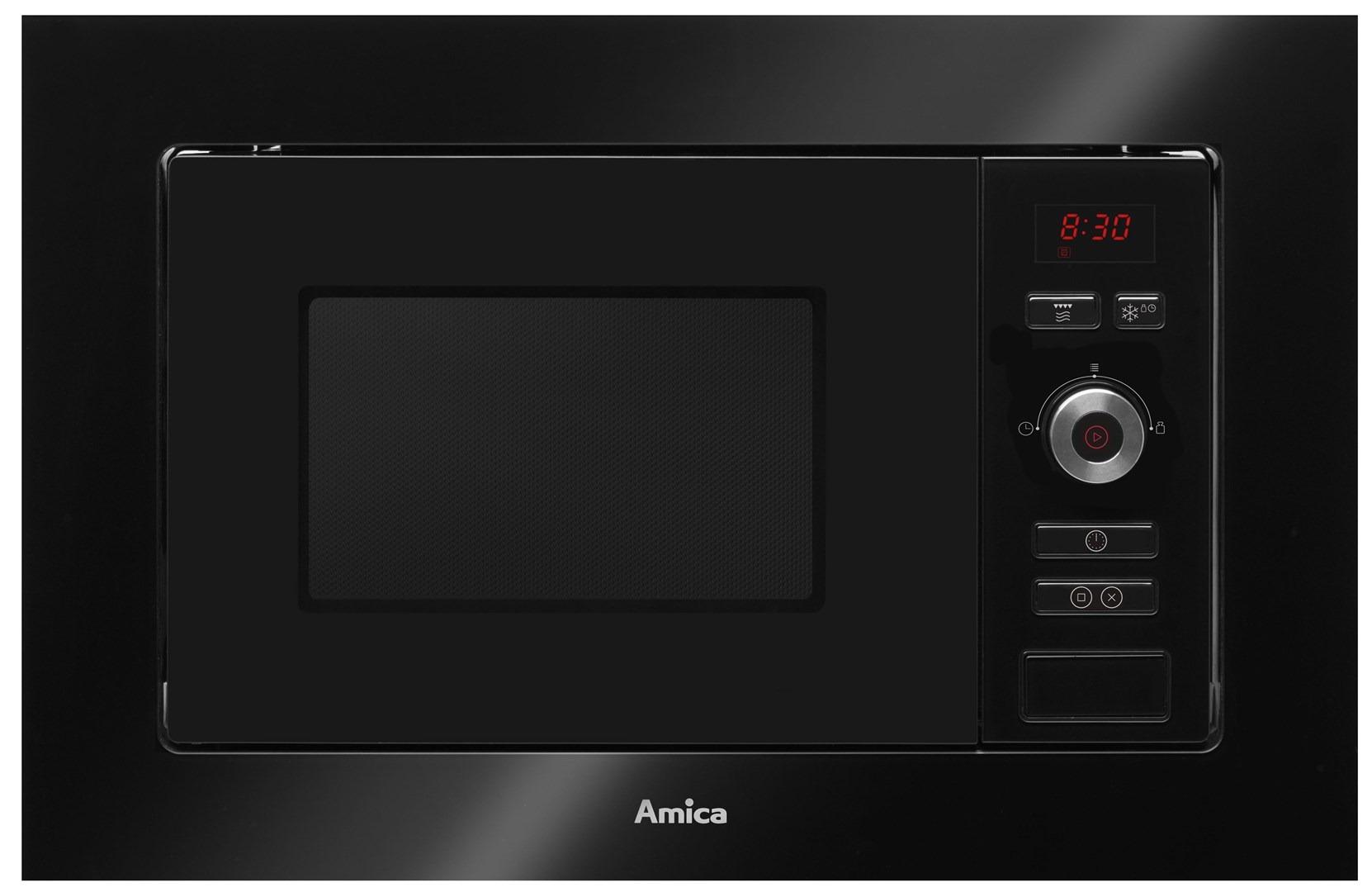 Amica AMMB20E1GB, Integriert, Grill-Mikrowelle, 20 l, 800 W, Eingebautes Display, Tasten, Drehregler