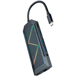 Nanocable 10.16.0901 (USB-C, 9 Ports), Dockingstation + USB Hub, Schwarz