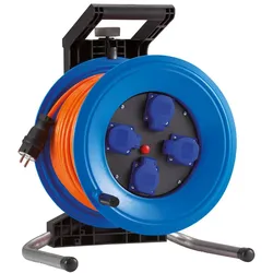 HEDI Kunststoff-Kabeltrommel Professional Plus Ø 320 mm, orange Panzerkabel Plus, einzelne Steckdose - K340QTFE