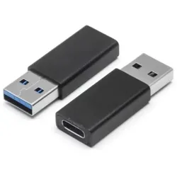USB-A Adapter, USB-C Buchse, 3.2, Alu, schwarz