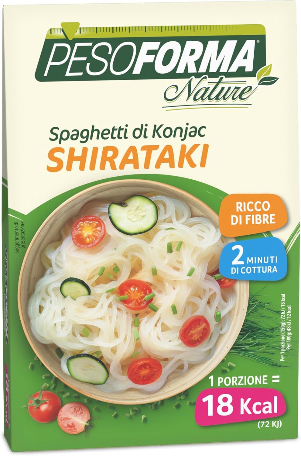 NUTRITION & SANTE' ITALIA SpA Pesoforma Shirataki Spaghetti di Konjac, 1 Porzione