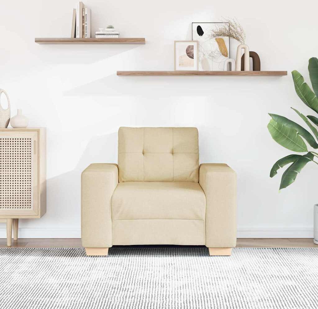 vidaXL Canapé-fauteuil crème 100x78x80 cm tissu