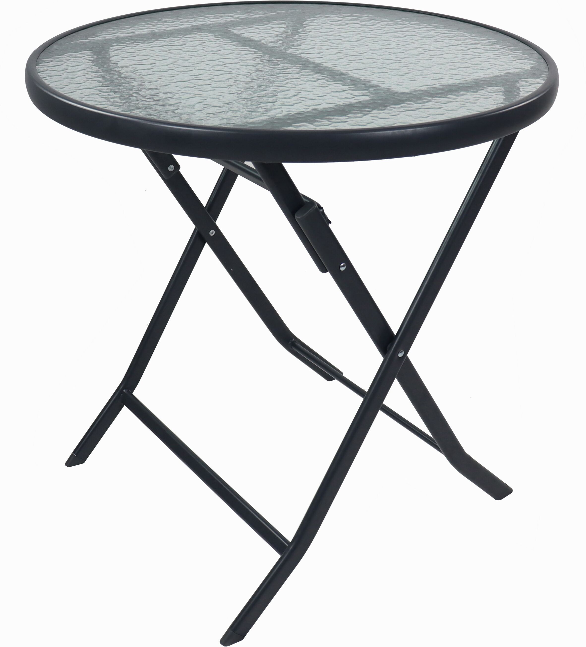 Gartentisch VCM "Bistrotisch Garten Balkontisch 70 cm Ø Sonlas", schwarz (anthrazit), B:70cm T:70cm, Tische, Gartentisch