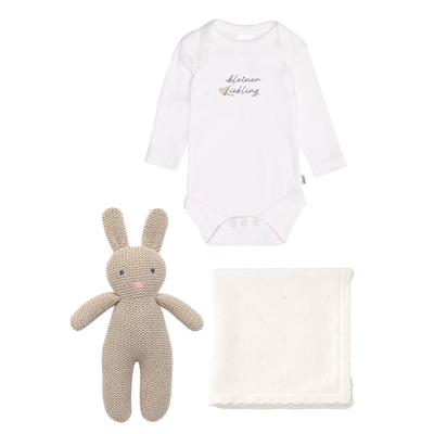 Erstausstattungspaket LILIPUT "kleiner Liebling", Mädchen, Gr. 50/56, weiß (weiß, beige), 100% Baumwolle, KOB Set-Artikel Erstausstattungspaket, mit kuscheligem Stofftier