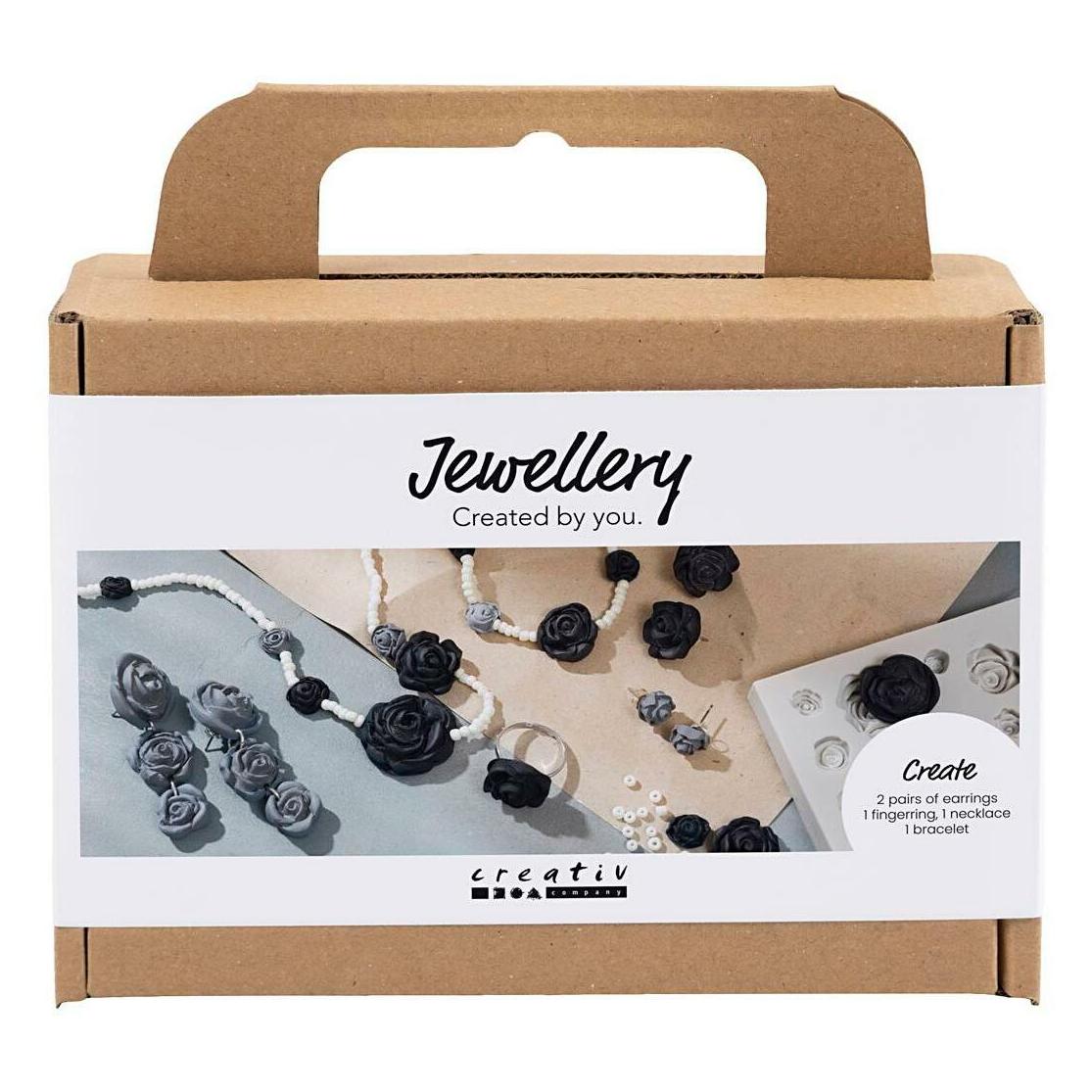Creativ Company Schmuck Bastelset Rosen, Schwarz/Weiss (977766)