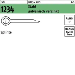 Splinte ISO 1234 8x 100 Stahl galv.verz. 100 Stück