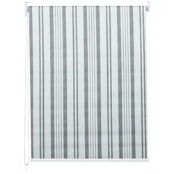 Rollo MCW-D52, Fensterrollo Seitenzugrollo Jalousie, Sonnenschutz Verdunkelung blickdicht 110x160cm ~ grau/weiß