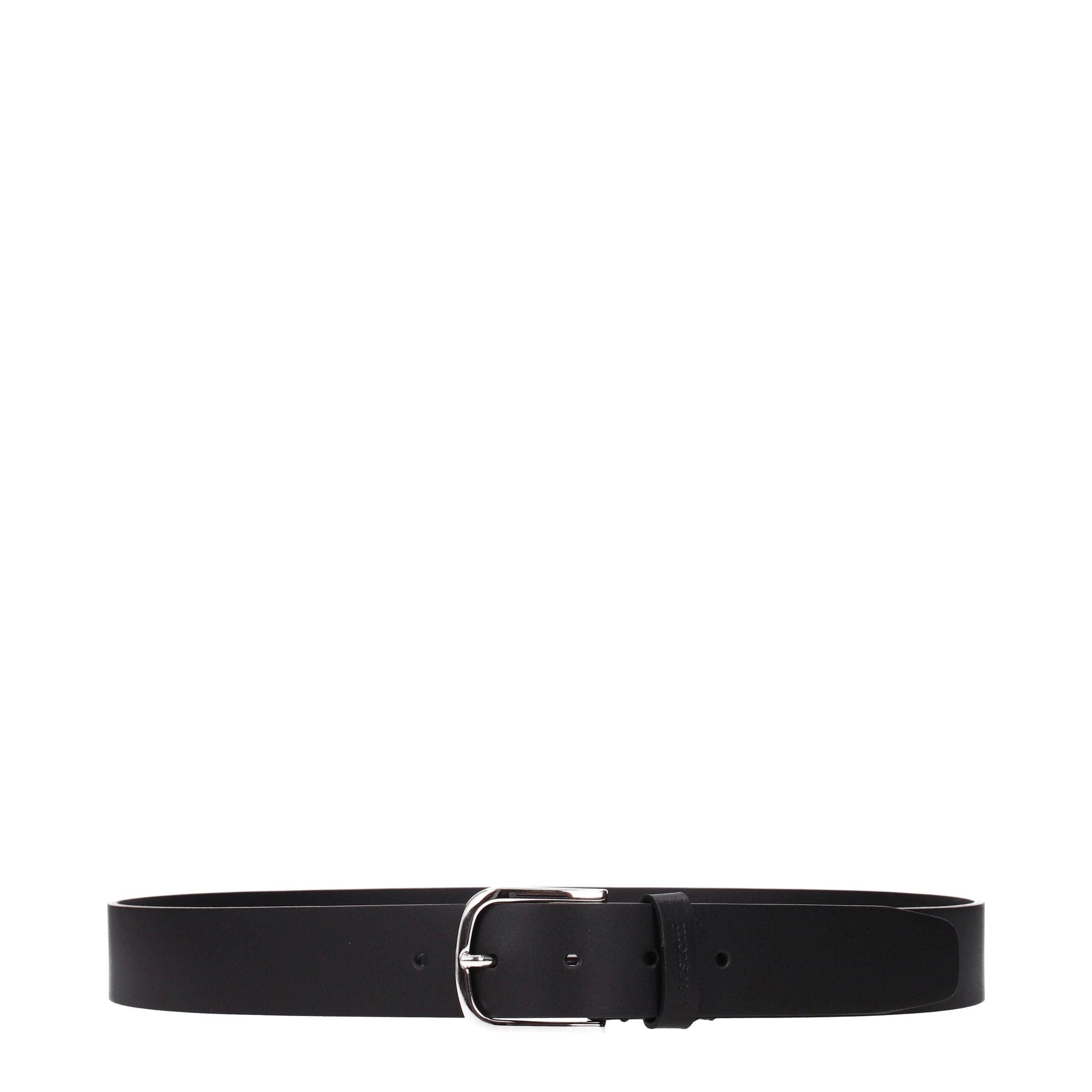 Testoni Zwarte Leren Reguliere Riem