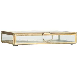 IB Laursen Glasbox mit Deckel Solitaire länglich, 22,3 x 11,7 x 4 cm, gold