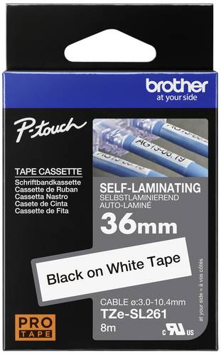 Brother TZe TZESL261 Bandfarbe: Weiß Schriftfarbe:Schwarz 36mm 8m