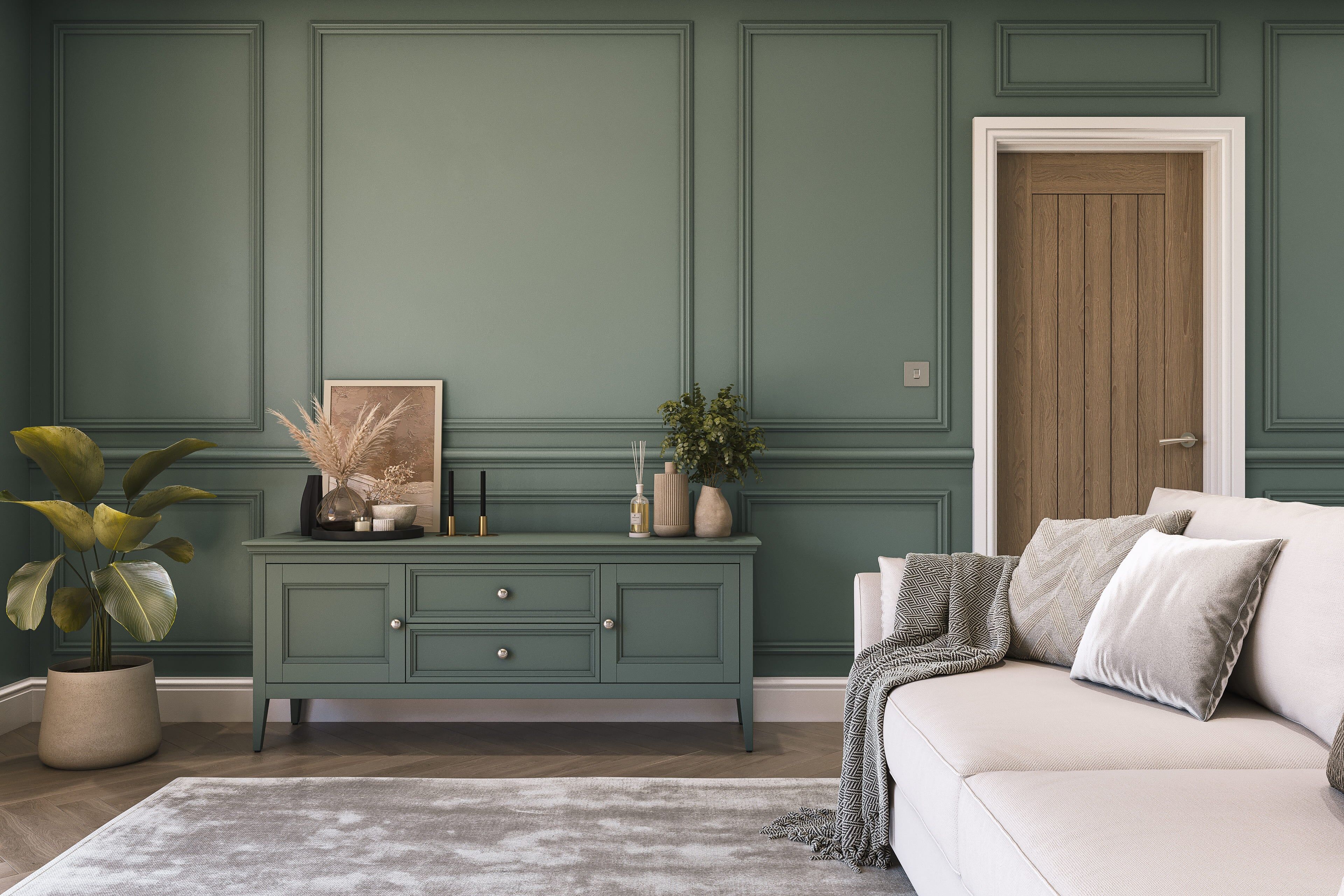 Hemway Chalk Paint   Smoked Moss Green   Shabby Chic   Furniture   Chalky Matt Finish - Smoked Moss Green - 1L