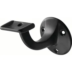 hermeta Handlaufträger 3507 Alu.ku.-besch.schwarz D.Wandplatte 56mm ger.Auflage - 3507-70E