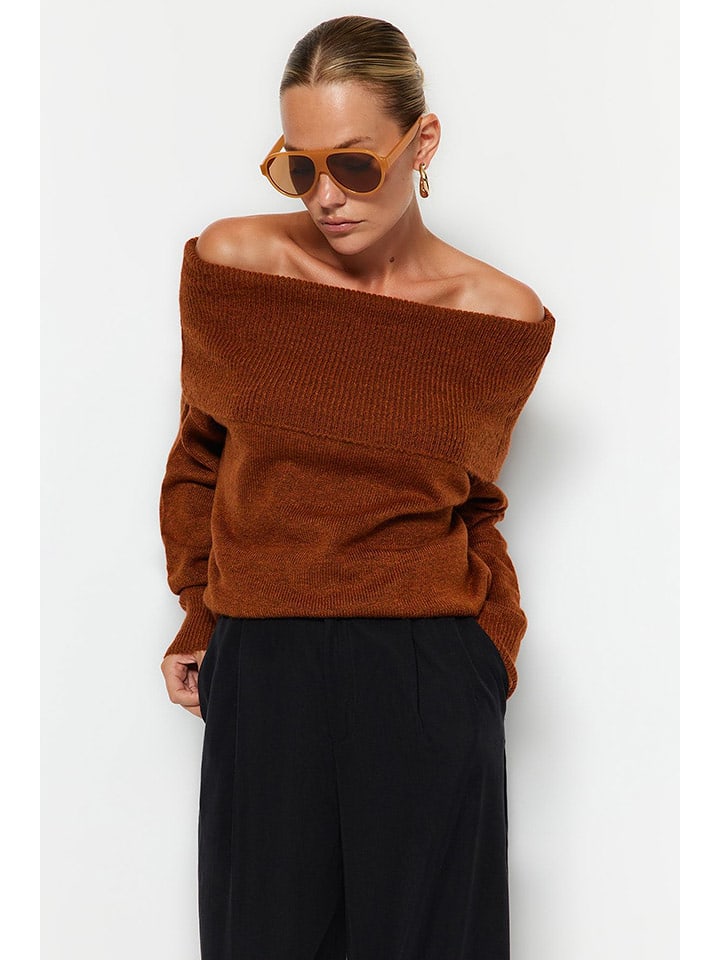 trendyol Pullover in Hellbraun - S